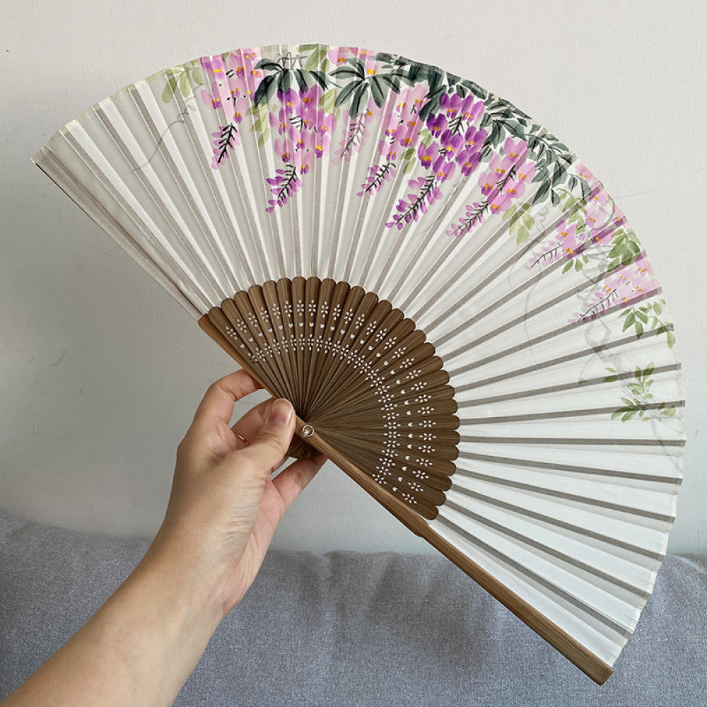 Export to Japan original order tail order Japanese style fan silk hand painted 7 inch Chinese style can be paired with Hanfu yukata image 89