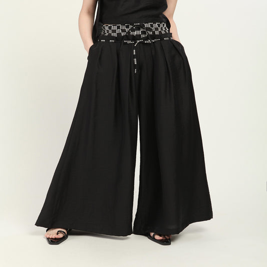 ASAYA3346 Double-layer Waist Wide-leg Pants Culottes Pants