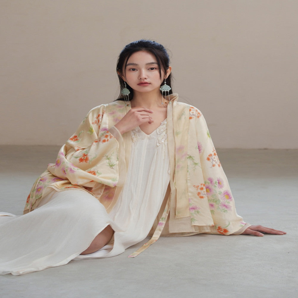 Double sided three dimensional jacquard silk fabric Lyocell organza new Chinese style jacket image 4