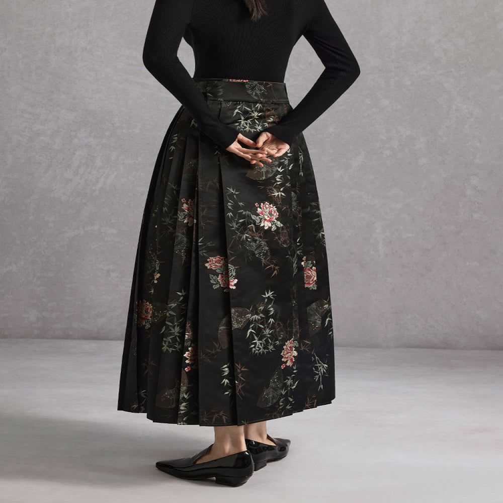 Same style Naivee autumn new Chinese style vertical jacquard modified horse face skirt half skirt in the mall image 5