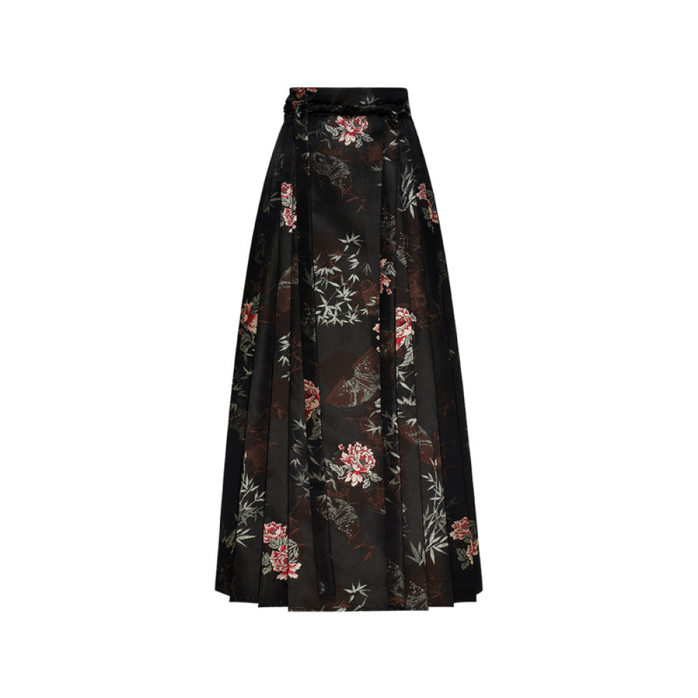 Same style Naivee autumn new Chinese style vertical jacquard modified horse face skirt half skirt in the mall image 9
