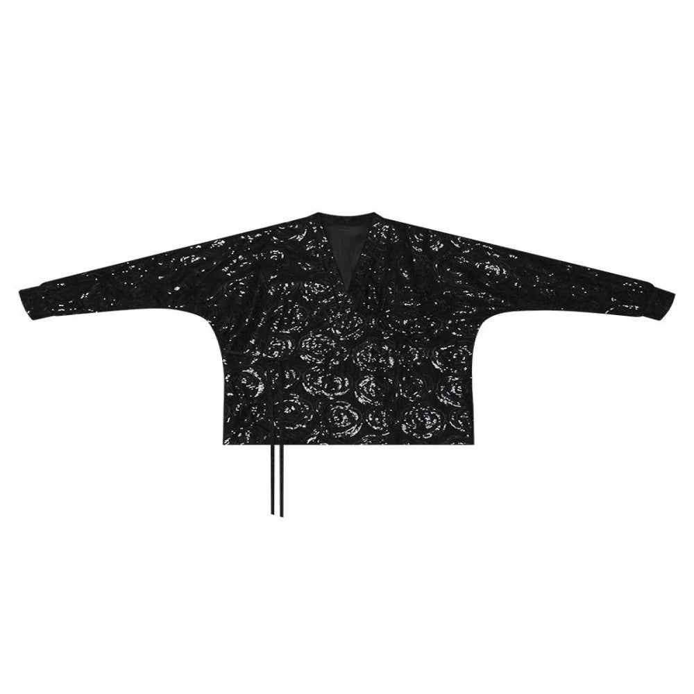 HECO Canruo Rose New Chinese Autumn New Product Sparkling Embroidered Mesh Shirt Ma Mian Skirt Paired with Women s Top image 5