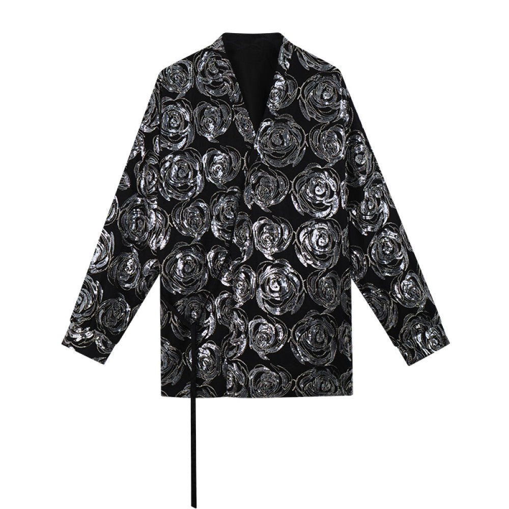 HECO Canruo Rose New Chinese Autumn New Product Sparkling Embroidered Mesh Shirt Ma Mian Skirt Paired with Women s Top image 29