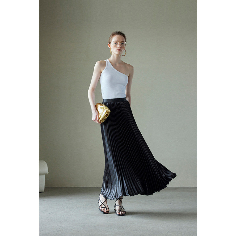 Spot Mogas Gilded Mermaid Ji Heavy Industry High Definition Three Dimensional Folded Half Body Skirt with Hanging Feel Hundred Fold Skirt for Women Summer image 24