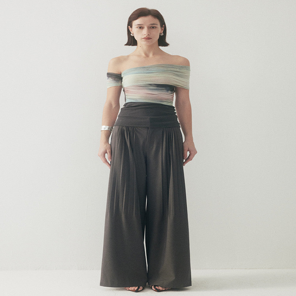 Someone Sometimes Original Art Blended Mesh Unique Design Splicing One Shoulder T shirt image 3