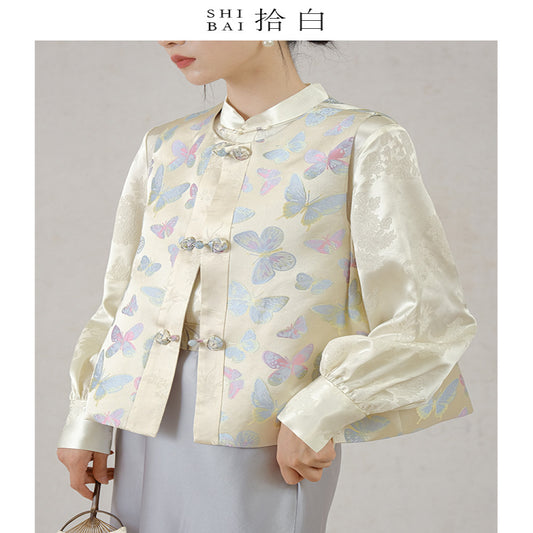 ASAYA3262 Chinese Style Vest, Butterfly Disc Button