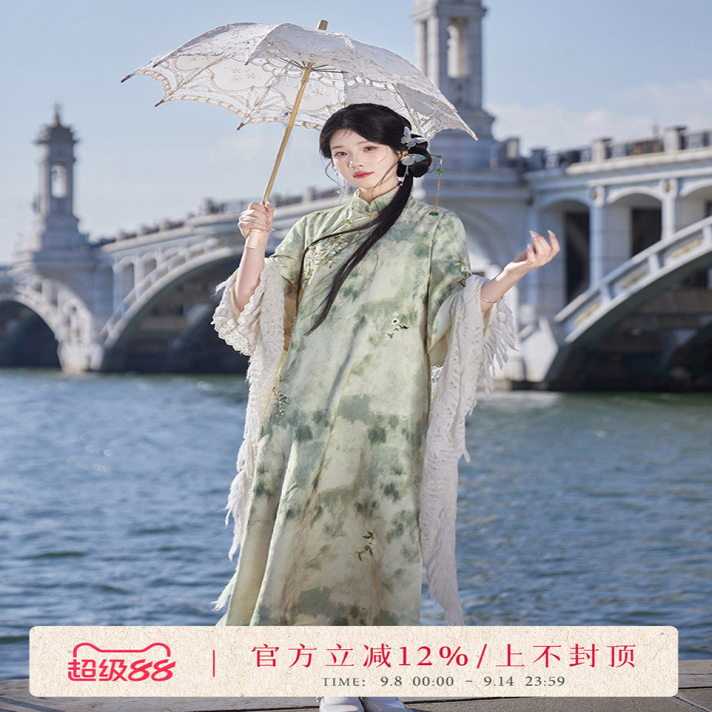 July Evening Original Grass Roaming Improvement Cheongsam for Women 2024 Summer New Style Republican Style New Chinese Style Dress image 1