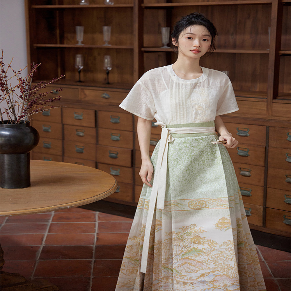 Original Hanfu Shuli Nian Nian Nian Hanfu Original Hanfu Shuli Nian Nian Nian Nian Nian You Can Wear Ma Mian Skirt Women s Set Round Neck Short Shirt Autumn 2024 image 72