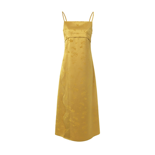 ASAYA3239 New Chinese style national style bamboo leaf jacquard dress