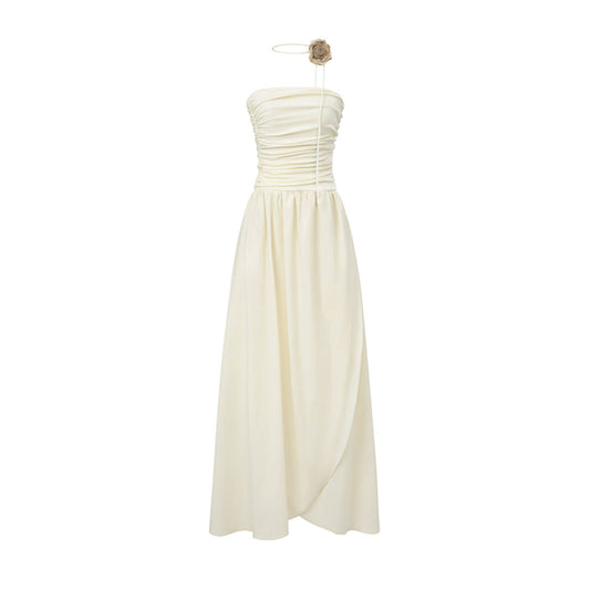 ASAYA3238 One-shoulder tube top high-waisted long skirt slimming summer new irregular dress