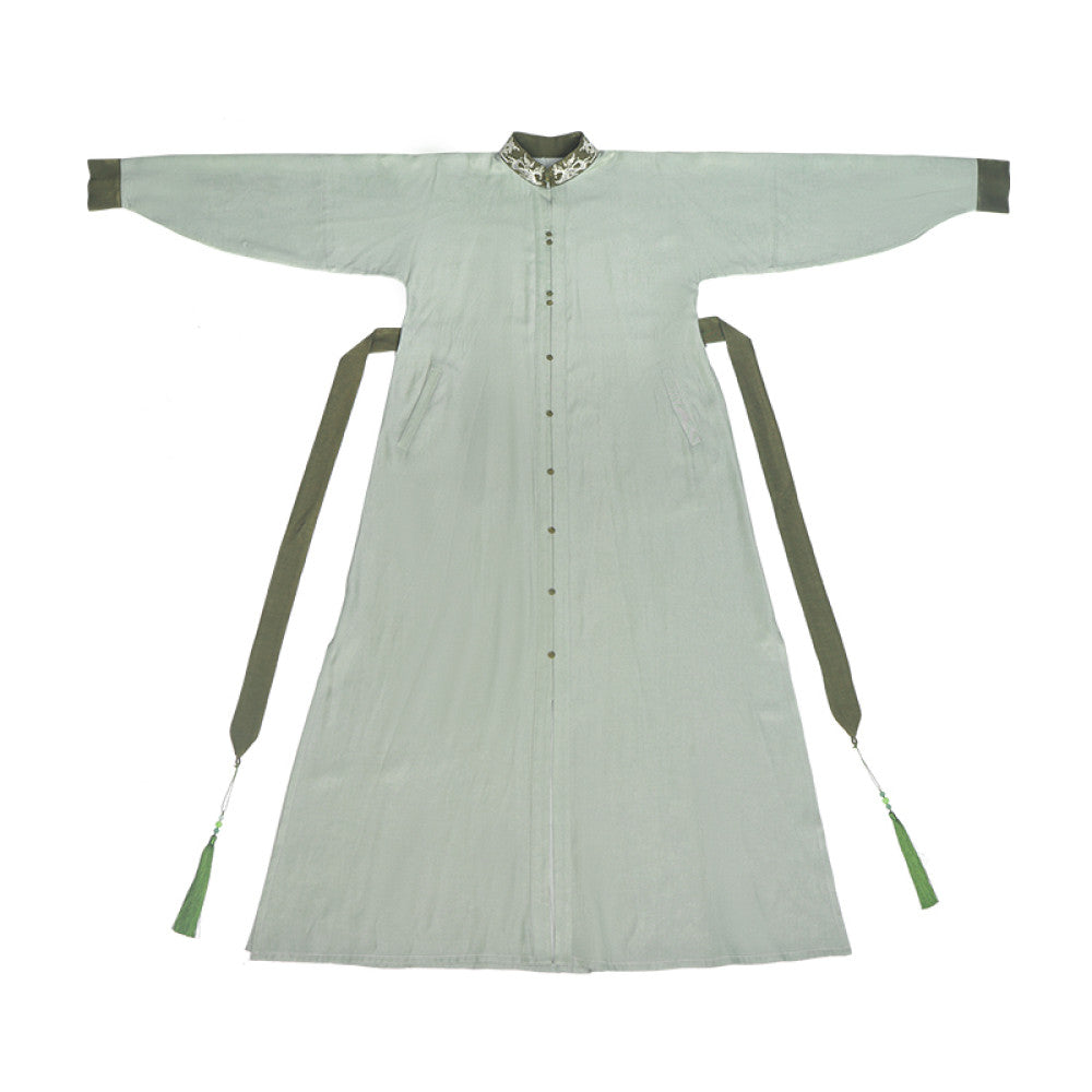 Dreaming Together Trending Together Creating Chinese Style Original Improvement Stand up Collar Hanfu Dress Long Shirt Commuting Daily Work Wearing Spring and Autumn image 12