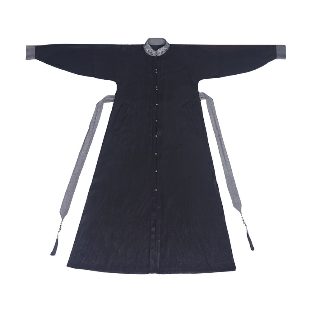 Dreaming Together Trending Together Creating Chinese Style Original Improvement Stand up Collar Hanfu Dress Long Shirt Commuting Daily Work Wearing Spring and Autumn image 15