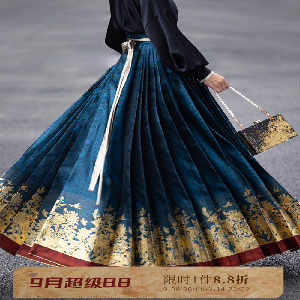 Dreamlike national color peony red border woven gold 6 meter daily Hanfu set engagement toast dress looks slim and long horse face skirt image 0