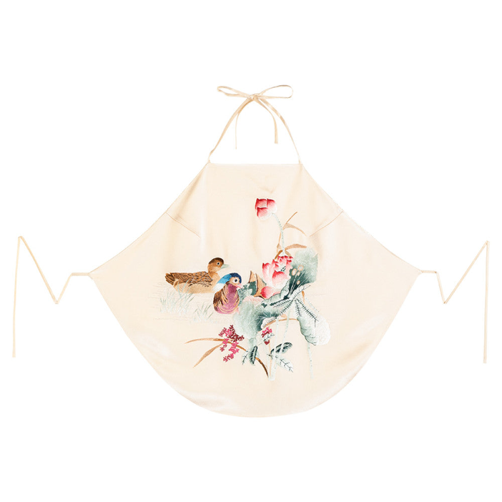 Yuanxiang Dream Shadow One City Wind Plush Spring and Summer Silk Heavy Industry Embroidery Mandarin Ducks and Lotus Vintage Inner Bag Strap image 6