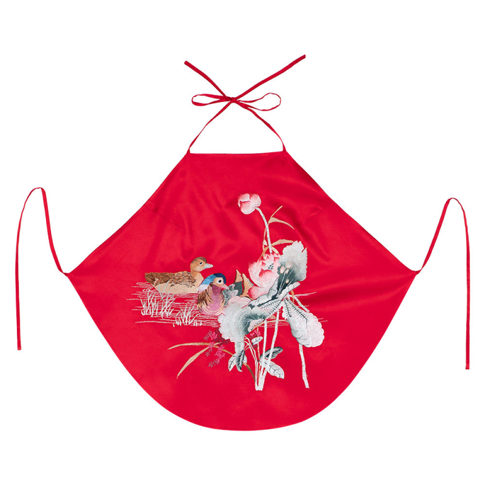 ASAYA3226 Spring and summer heavy silk embroidery mandarin duck and lotus retro inner wear