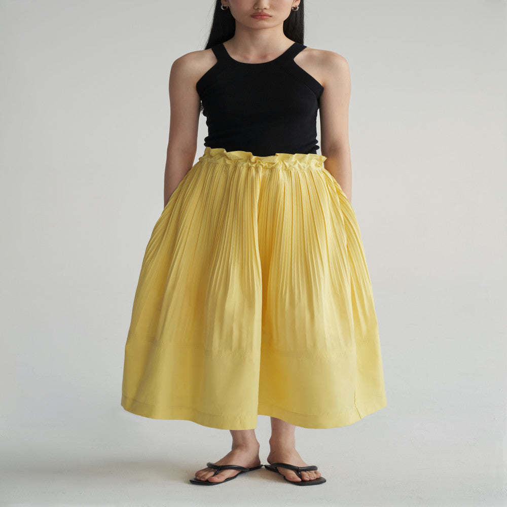 Celebrity style RUISHI Heavy Industry architectural pleated wood ear A line skirt for women in spring and summer image 12