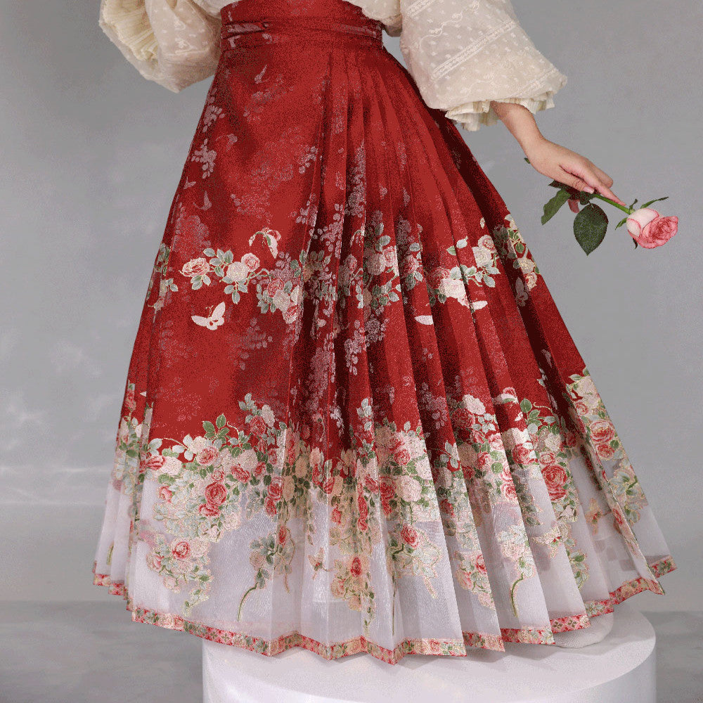 Rose Heart Language New Product Launch New Collection Preview Wedding Engagement New Chinese Red Horse Face Skirt image 9