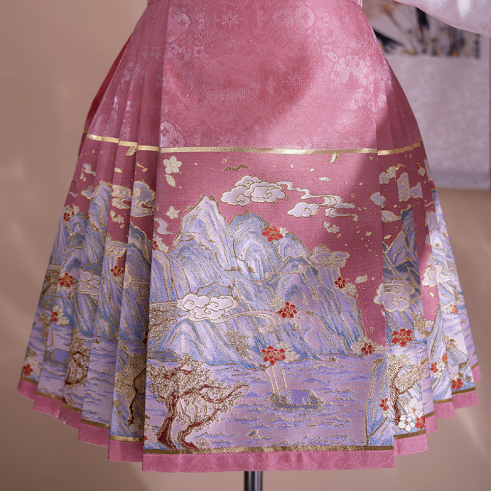 Summer style Qianli Jiangshan short horse face skirt daily commuting girl wear national style new Chinese style Ruolanxi original image 2