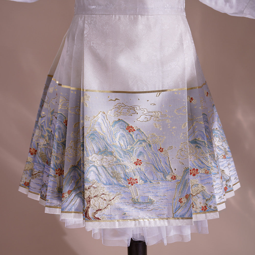 Summer style Qianli Jiangshan short horse face skirt daily commuting girl wear national style new Chinese style Ruolanxi original image 15