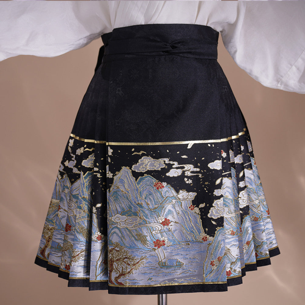 Summer style Qianli Jiangshan short horse face skirt daily commuting girl wear national style new Chinese style Ruolanxi original image 18