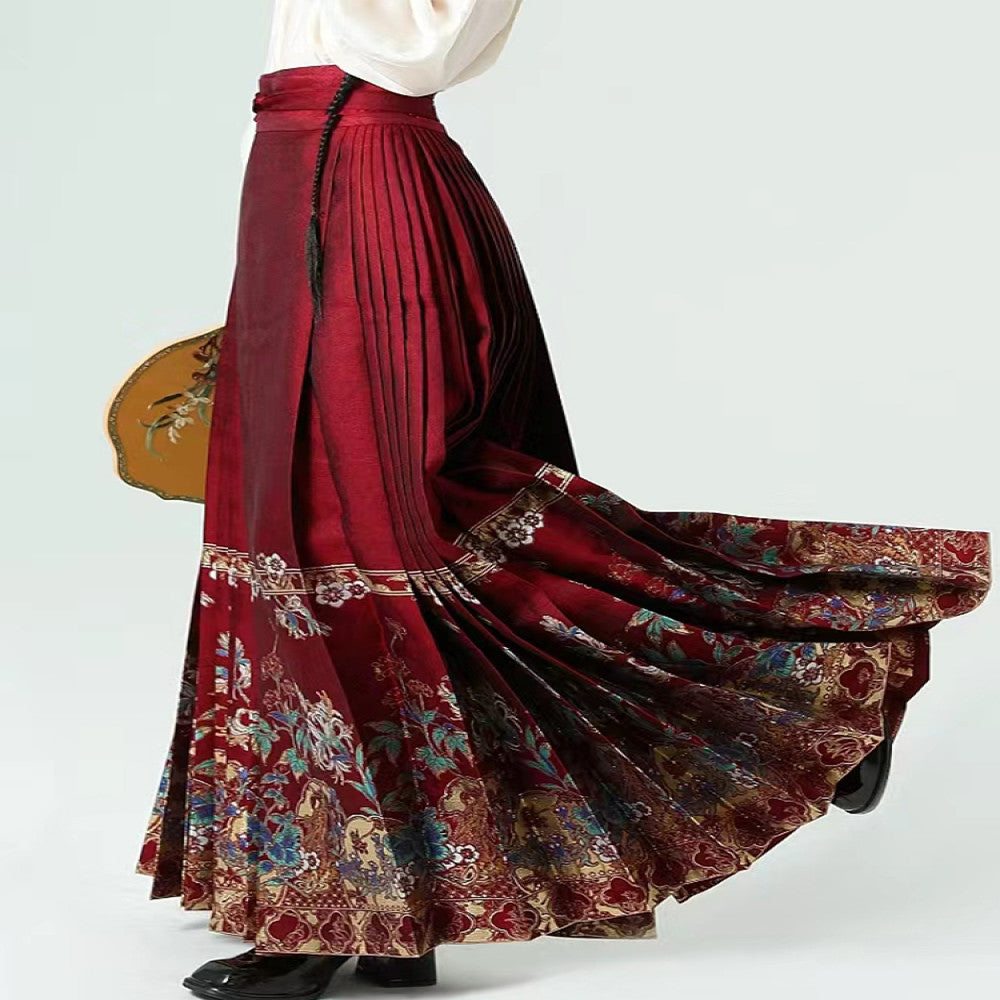 Chen Xueji s First Sight Happiness Original Chinese Style Element Half Body Skirt Ming Hanfu Women s Horse Face Skirt Wedding Dress Gift Dress Women image 2