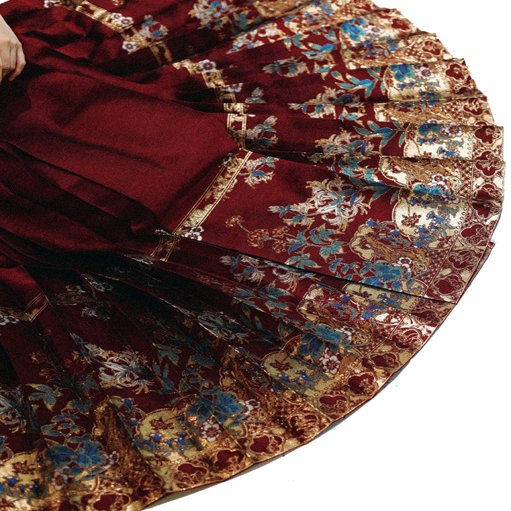 Chen Xueji s First Sight Happiness Original Chinese Style Element Half Body Skirt Ming Hanfu Women s Horse Face Skirt Wedding Dress Gift Dress Women image 4