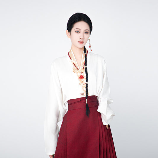 ASAYA3209 Original Chinese Style Elements Skirt Ming-made Hanfu Women’s Horse Face Skirt