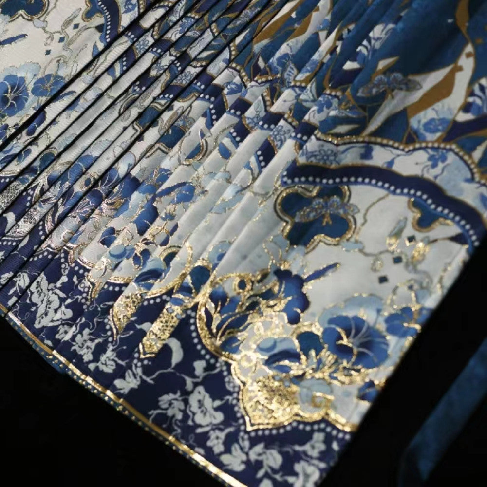 Chenxue Collection Blue and White Porcelain Original Makeup Imitation Flower Ming New Chinese style Horse Face Skirt Original Chinese Style Skirt Hanfu Women image 1