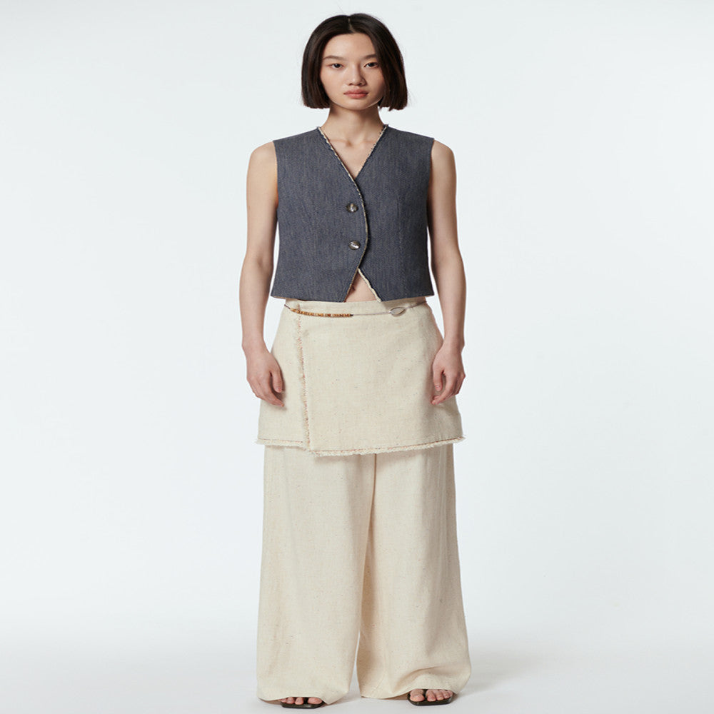 Sagestudio Dot Colorful Contrast Small U Neck Top Short Skirt Pants Set image 5