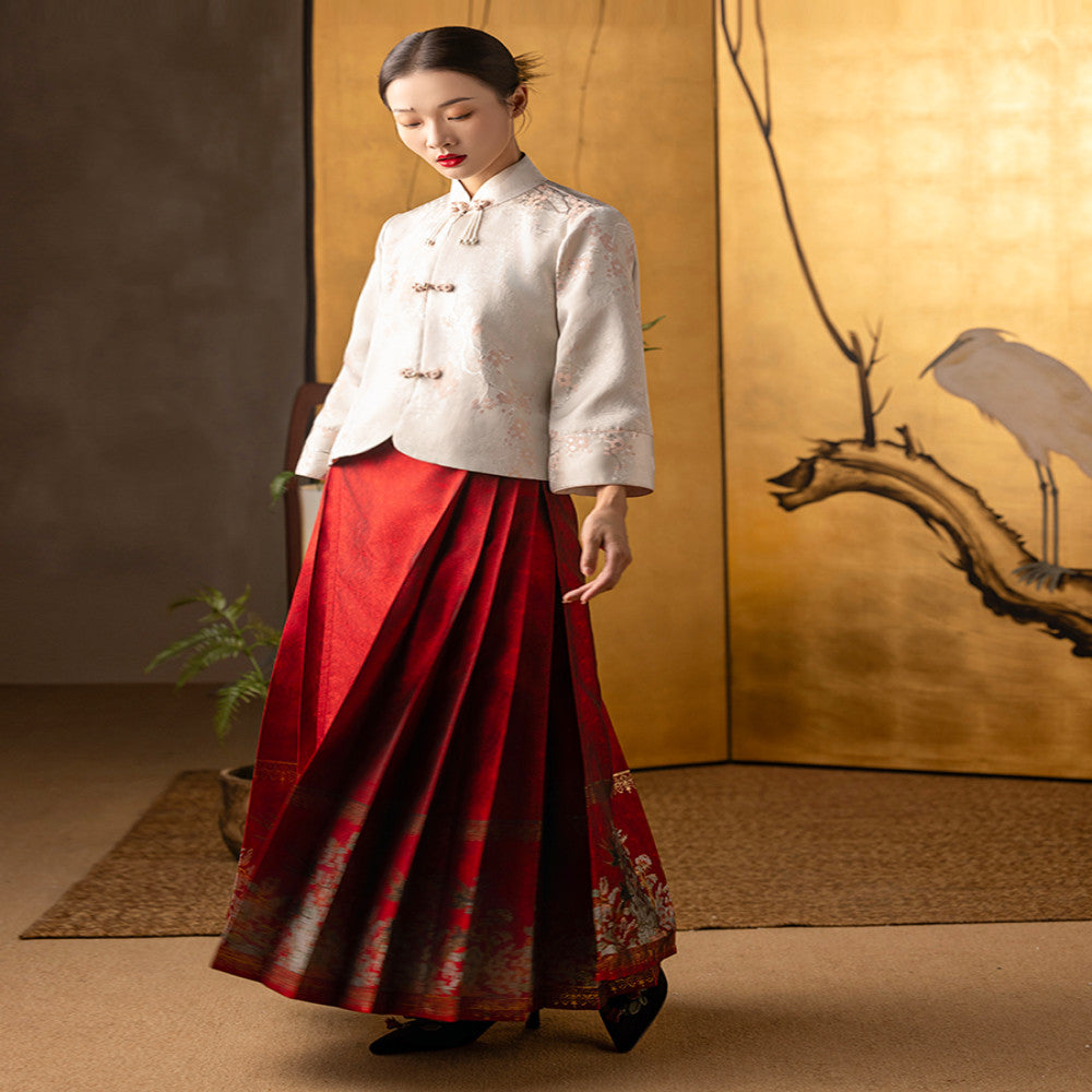 Dear Peony Mei Ran New Chinese style Modified Horse Face Skirt Set Wedding Dress for Women 2025 Spring New Edition image 5