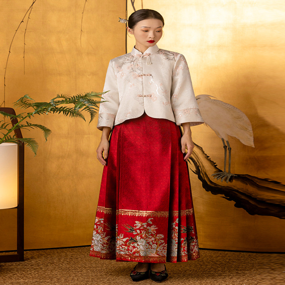 Dear Peony Mei Ran New Chinese style Modified Horse Face Skirt Set Wedding Dress for Women 2025 Spring New Edition image 7