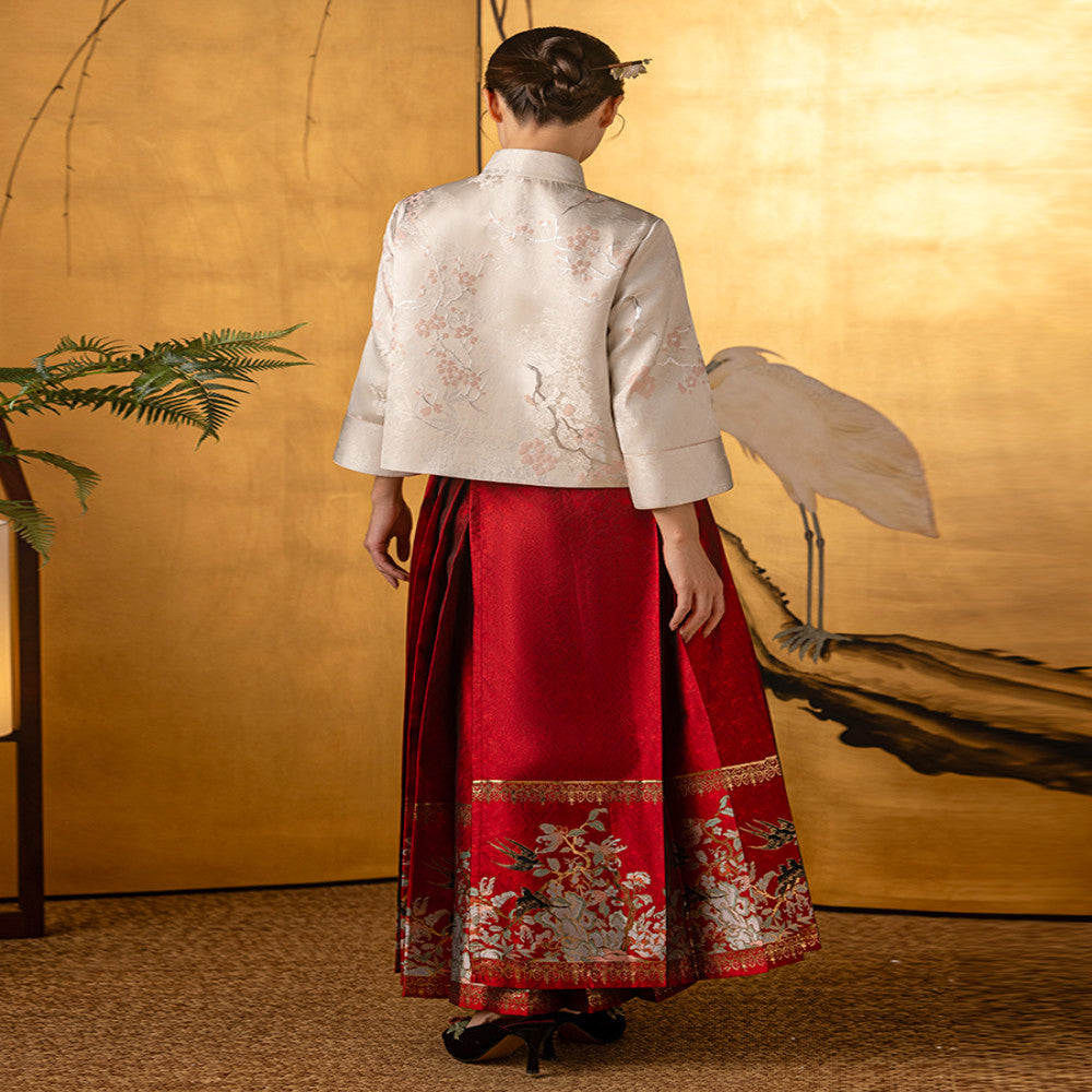 Dear Peony Mei Ran New Chinese style Modified Horse Face Skirt Set Wedding Dress for Women 2025 Spring New Edition image 8