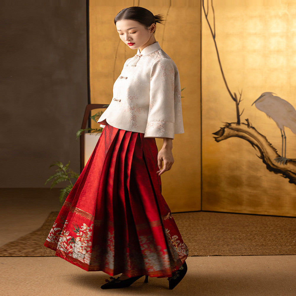 Dear Peony Mei Ran New Chinese style Modified Horse Face Skirt Set Wedding Dress for Women 2025 Spring New Edition image 9