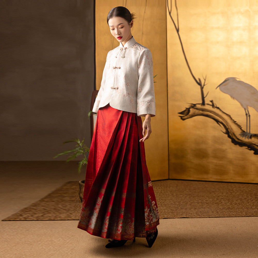 Dear Peony Mei Ran New Chinese style Modified Horse Face Skirt Set Wedding Dress for Women 2025 Spring New Edition image 10