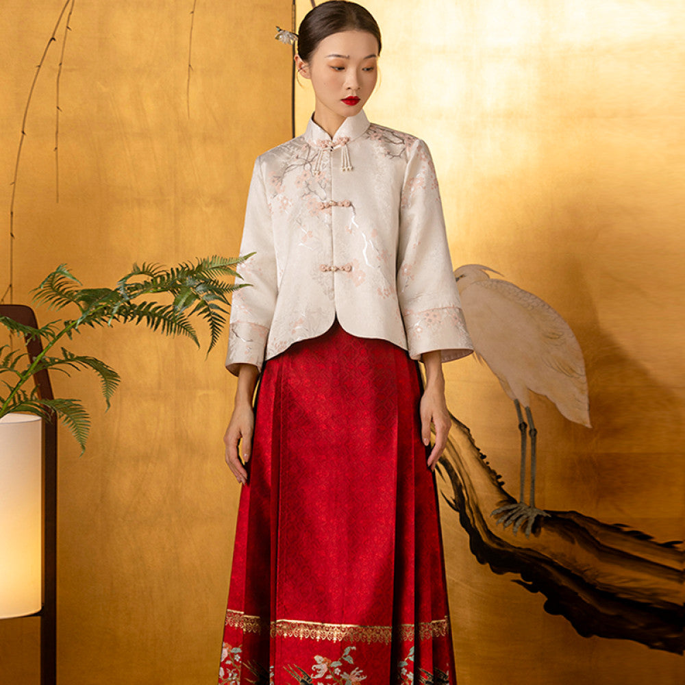 Dear Peony Mei Ran New Chinese style Modified Horse Face Skirt Set Wedding Dress for Women 2025 Spring New Edition image 16