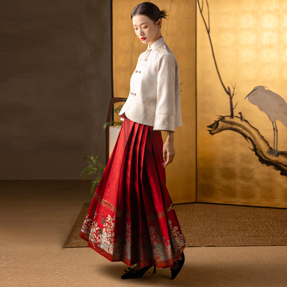 Dear Peony Mei Ran New Chinese style Modified Horse Face Skirt Set Wedding Dress for Women 2025 Spring New Edition image 1