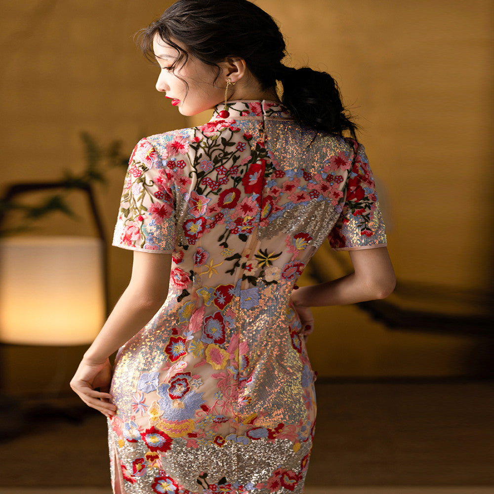 Dear Peony Huayan 2025 New Qipao Wedding High End Temperament Toast Dress Bridal Dress image 2