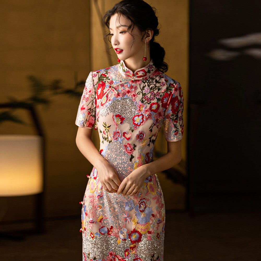 Dear Peony Huayan 2025 New Qipao Wedding High End Temperament Toast Dress Bridal Dress image 11