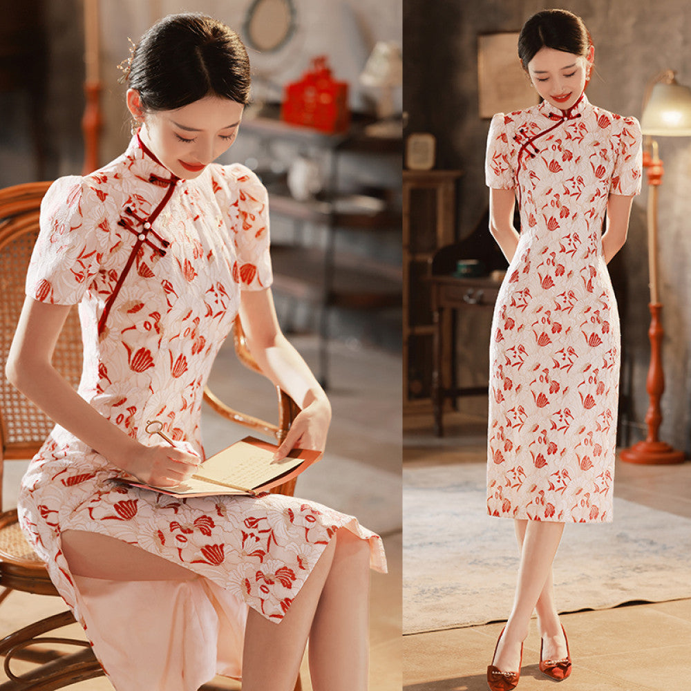Cheongsam Toast Dress Bridal Female Autumn Chinese Engagement Dress Dress Small Man Casual Dress Wedding Fish Tail image 21