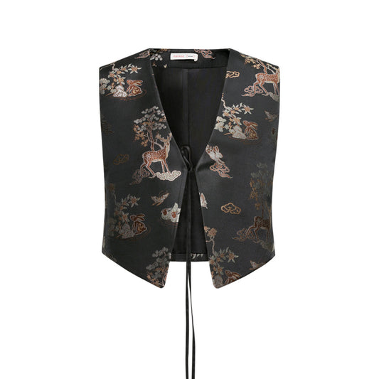 ASAYA3149 Embroidery jacquard streamer national style improved vest