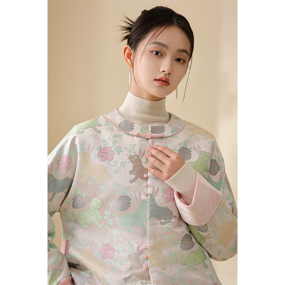 Chuchan s new Chinese style coat for autumn women s autumn and winter Chinese style tea jacket top imitating Song brocade flower velvet temperament buttoned cotton jacket image 29