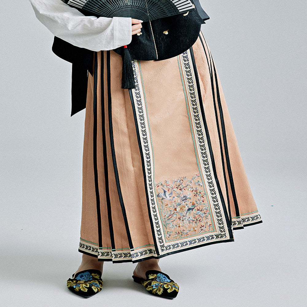 Moyu 2024 Spring Summer New Chinese Style Improved Han Elements Embroidered Horse Face Skirt New Chinese Retro Half length Skirt image 4