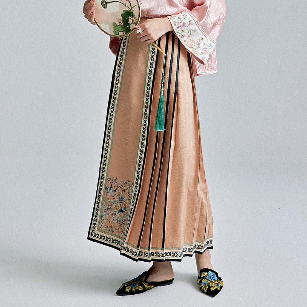 Moyu 2024 Spring Summer New Chinese Style Improved Han Elements Embroidered Horse Face Skirt New Chinese Retro Half length Skirt image 10