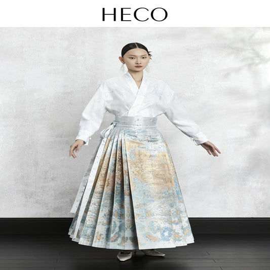 ASAYA3138 New Chinese style gold woven jacquard horse face skirt