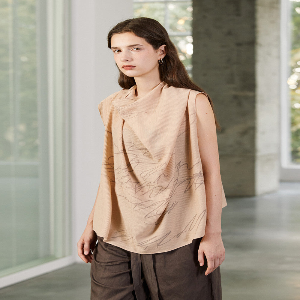 MANE Atelier Designer Brand Styling Graffiti Printed Float Belt Vest Women s Niche High End Top image 1