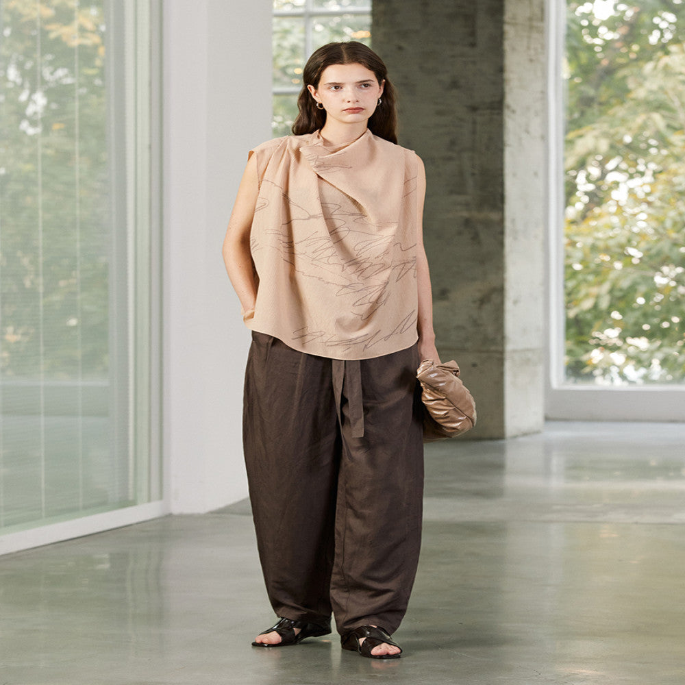 MANE Atelier Designer Brand Styling Graffiti Printed Float Belt Vest Women s Niche High End Top image 2