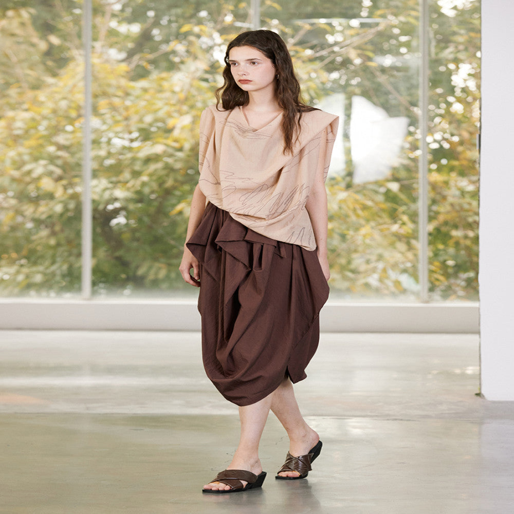 MANE Atelier Designer Brand Styling Graffiti Printed Float Belt Vest Women s Niche High End Top image 3