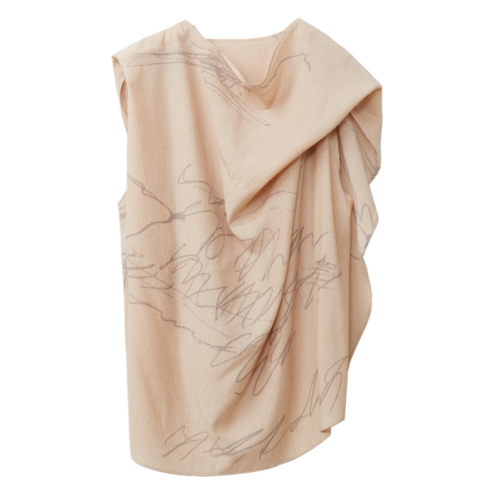 MANE Atelier Designer Brand Styling Graffiti Printed Float Belt Vest Women s Niche High End Top image 6