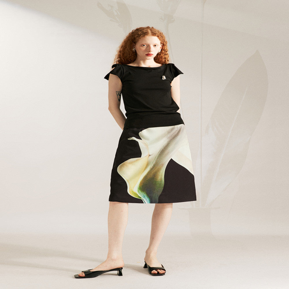 MANE Atelier Designer Brand Matilda Printed Half length Skirt for Women Short Small High end A line Skirt image 1