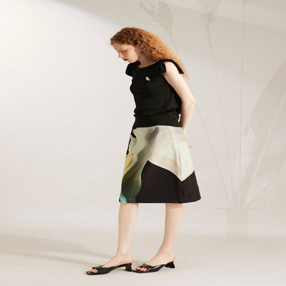 MANE Atelier Designer Brand Matilda Printed Half length Skirt for Women Short Small High end A line Skirt image 2